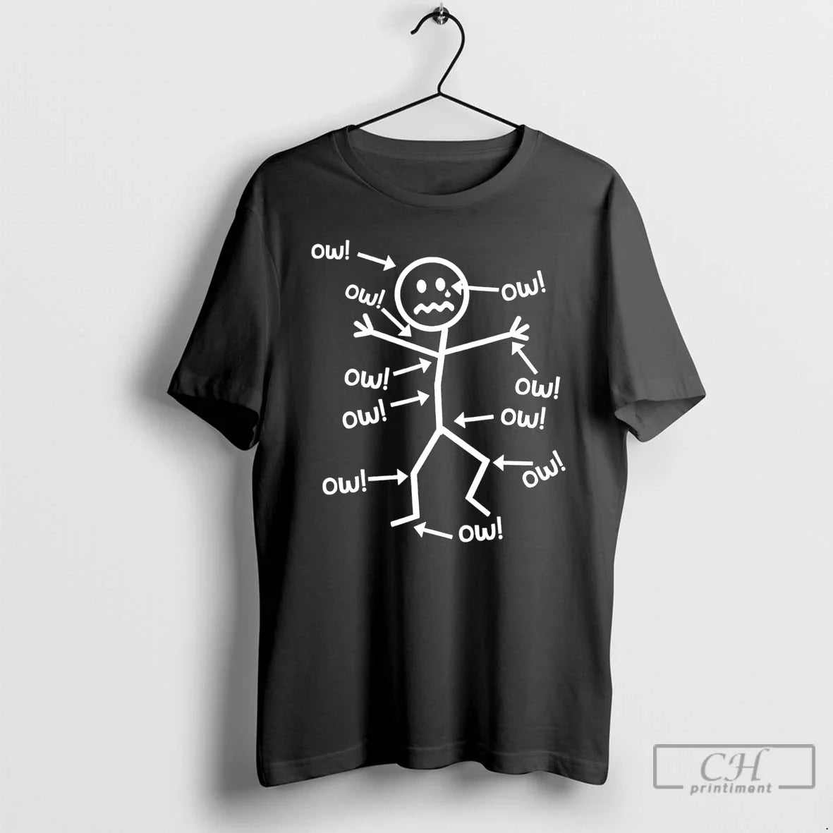 Premium Stick Man With Lots Of Ow Funny Tee Unisex T-shirt, Sweatshirt, Hoodie, Long Sleeve Tee - T-Shirt, Sweatshirt, Hoodie