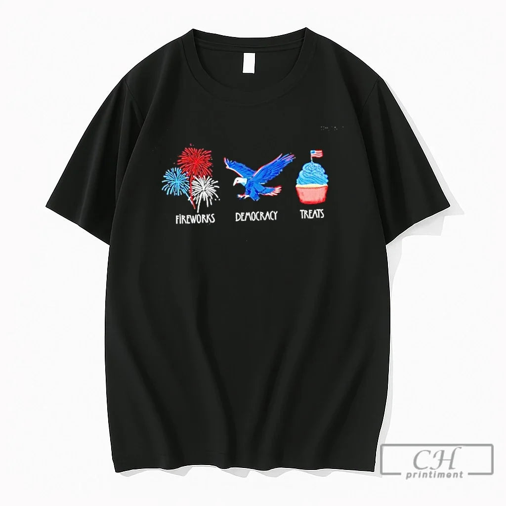 Premium Subtle Fdt Anti Trump 4th Of July Independence Day Fireworks Democracy Treats T Shirts - T-Shirt, Sweatshirt, Hoodie