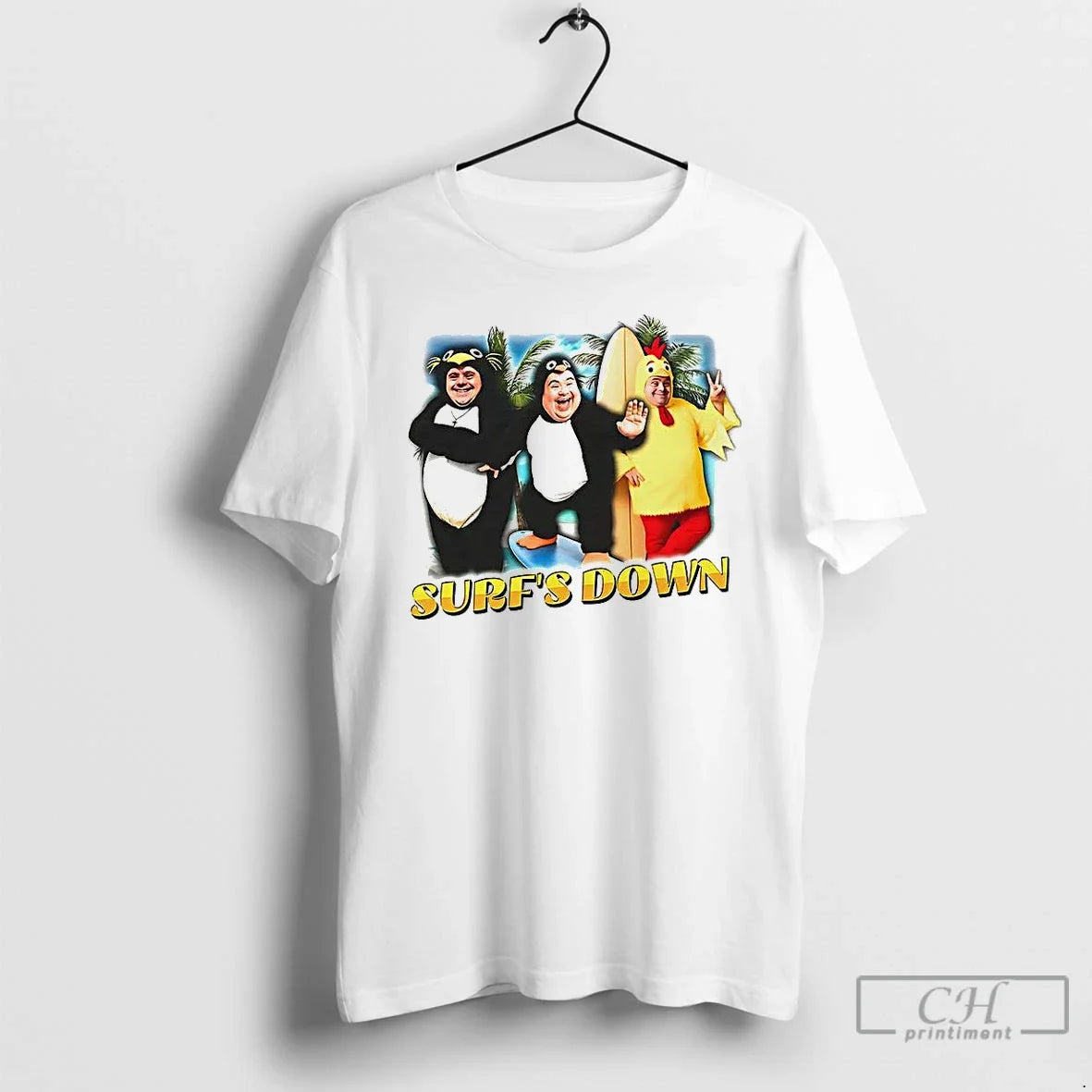 Premium Surfs Down Surfs Down Parody T Shirts Unisex T-shirt, Sweatshirt, Hoodie, Long Sleeve Tee - T-Shirt, Sweatshirt, Hoodie
