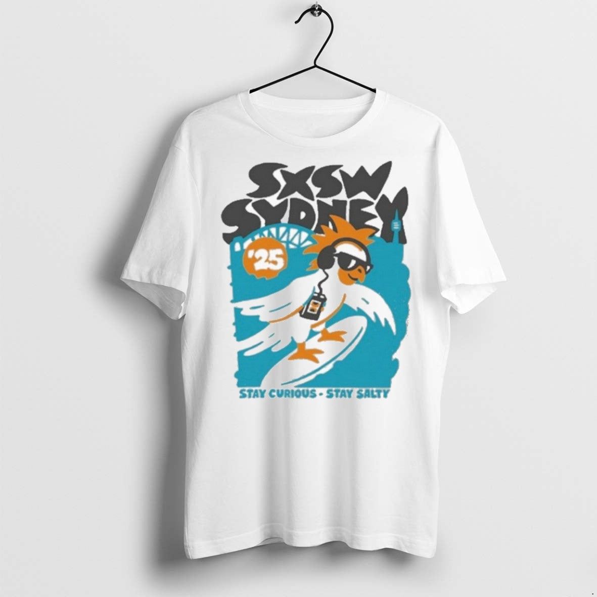 Premium Sxsw Sydney Stay Curious Stay Salty 2025 T Shirts Unisex T-shirt, Sweatshirt, Hoodie, Long Sleeve Tee - T-Shirt, Sweatshirt, Hoodie