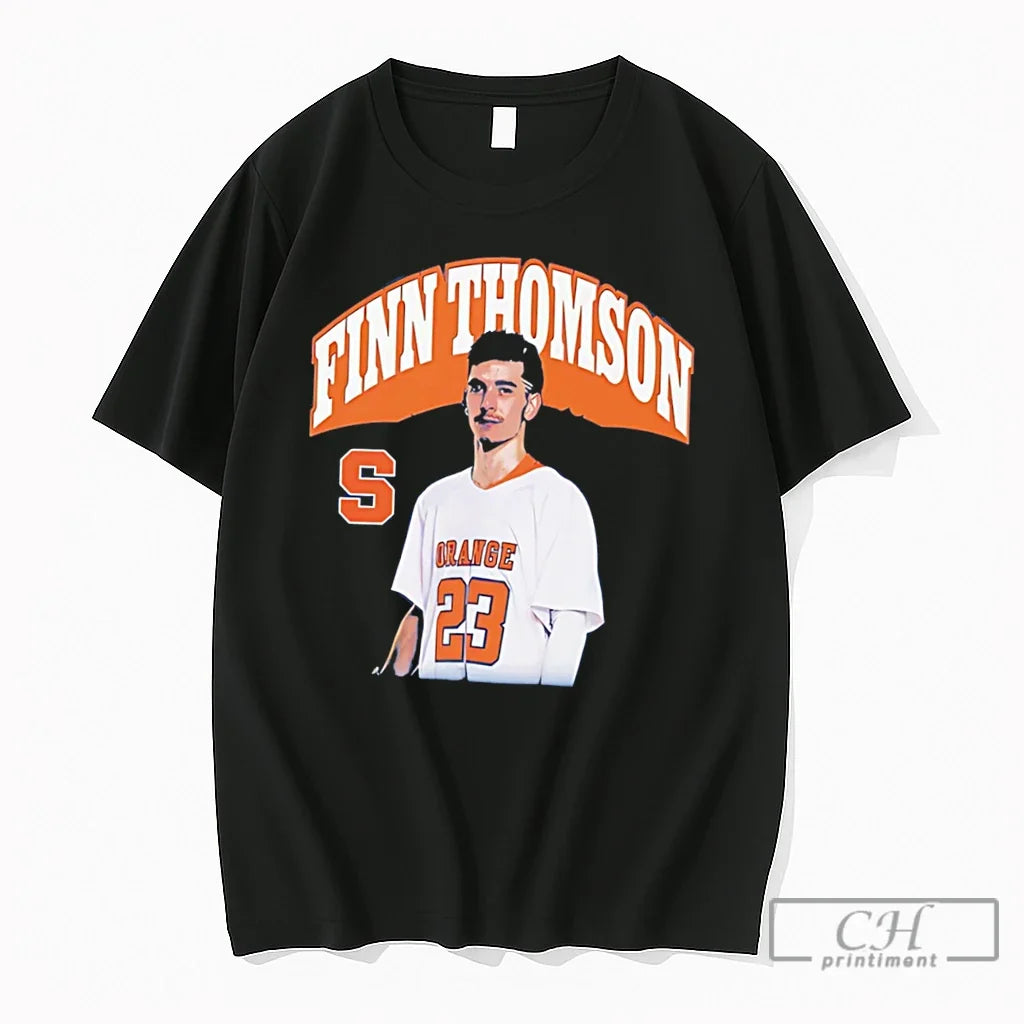 Premium Syracuse Orange Mens Lacrosse Finn Thomson Illustration Tee Unisex T-shirt, Sweatshirt, Hoodie, Long Sleeve Tee - T-Shirt, Sweatshirt, Hoodie