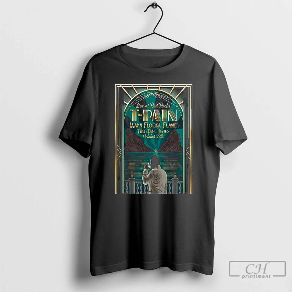 Premium T Pain At Red Rocks Amphitheatre On October 28 2025 Long Sleve T Shirts Unisex T-shirt, Sweatshirt, Hoodie, Long Sleeve Tee - T-Shirt, Sweatshirt, Hoodie