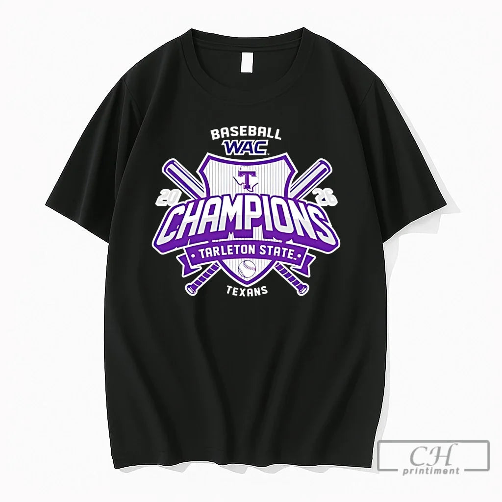 Premium Tarleton State Texans Baseball Wac Tournament Championship 2026 Unisex T-shirt, Sweatshirt, Hoodie, Long Sleeve Tee - T-Shirt, Sweatshirt, Hoodie