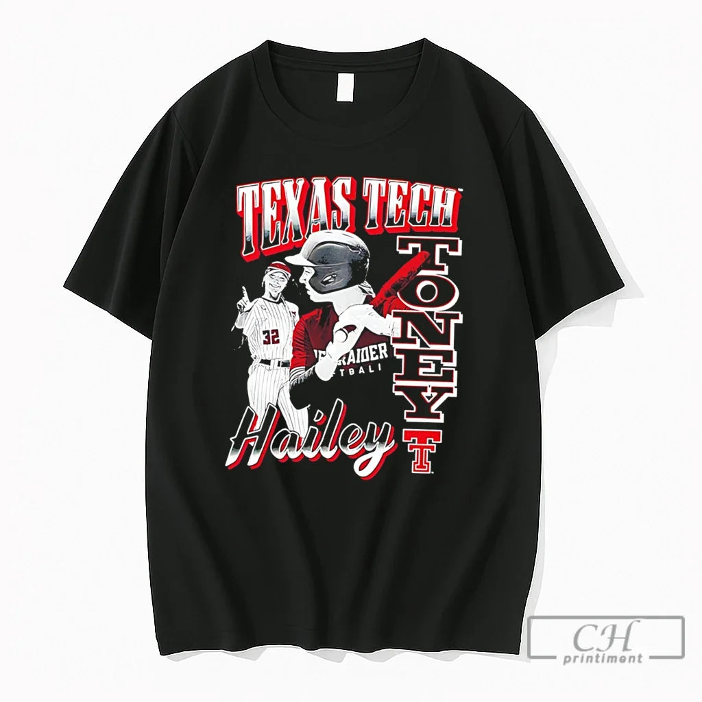 Premium Texas Tech Red Raiders Hailey Toney Illustration Tee Unisex T-shirt, Sweatshirt, Hoodie, Long Sleeve Tee - T-Shirt, Sweatshirt, Hoodie