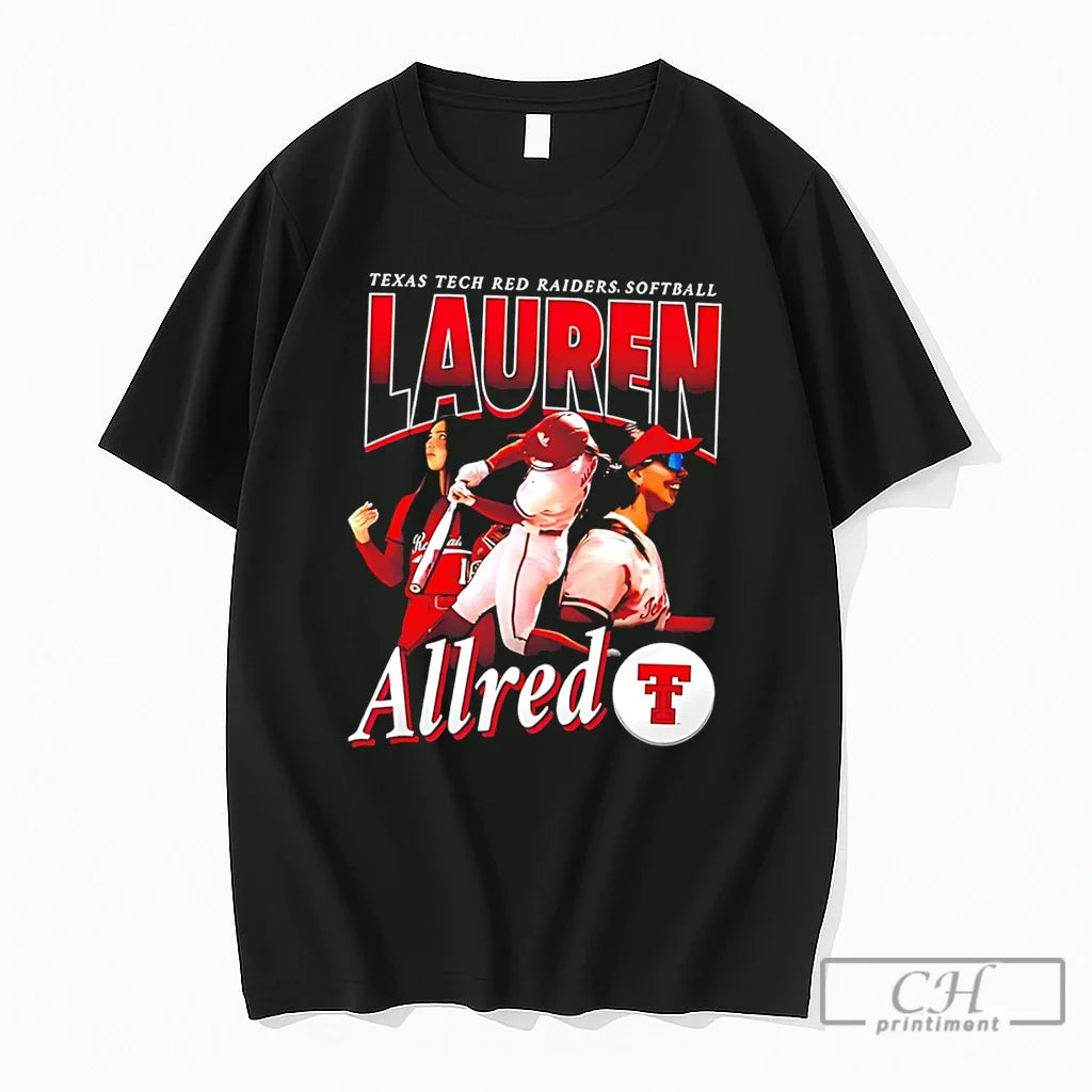 Premium Texas Tech Red Raiders Softball Lauren Allred Illustration Tee Unisex T-shirt, Sweatshirt, Hoodie, Long Sleeve Tee - T-Shirt, Sweatshirt, Hoodie