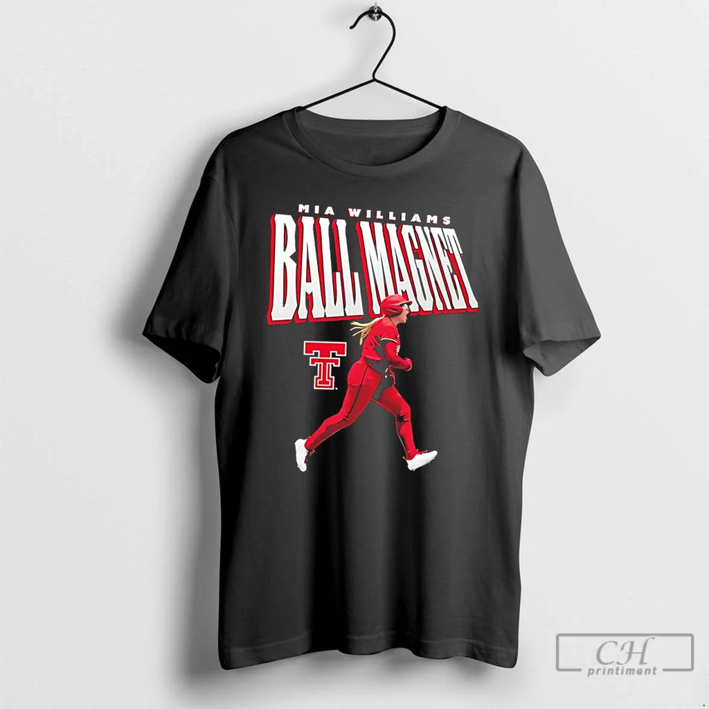 Premium Texas Tech Softball Mia Williams Ball Magnet Illustration Tee Unisex T-shirt, Sweatshirt, Hoodie, Long Sleeve Tee - T-Shirt, Sweatshirt, Hoodie