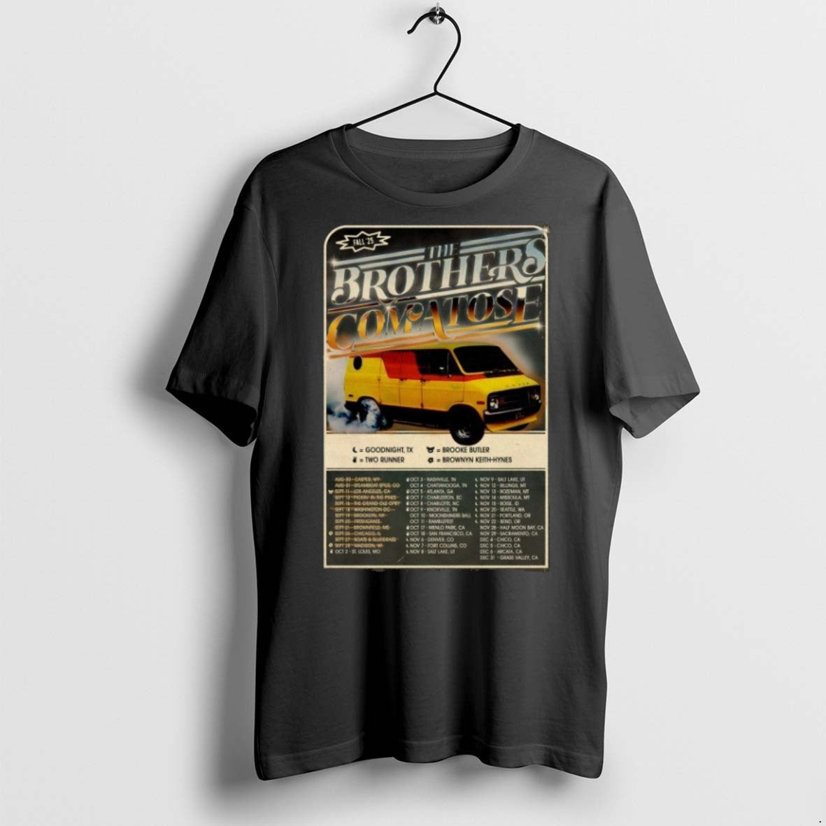 Premium The Brothers Comatose Fall Tour 2025 Dates T Shirts Unisex T-shirt, Sweatshirt, Hoodie, Long Sleeve Tee - T-Shirt, Sweatshirt, Hoodie