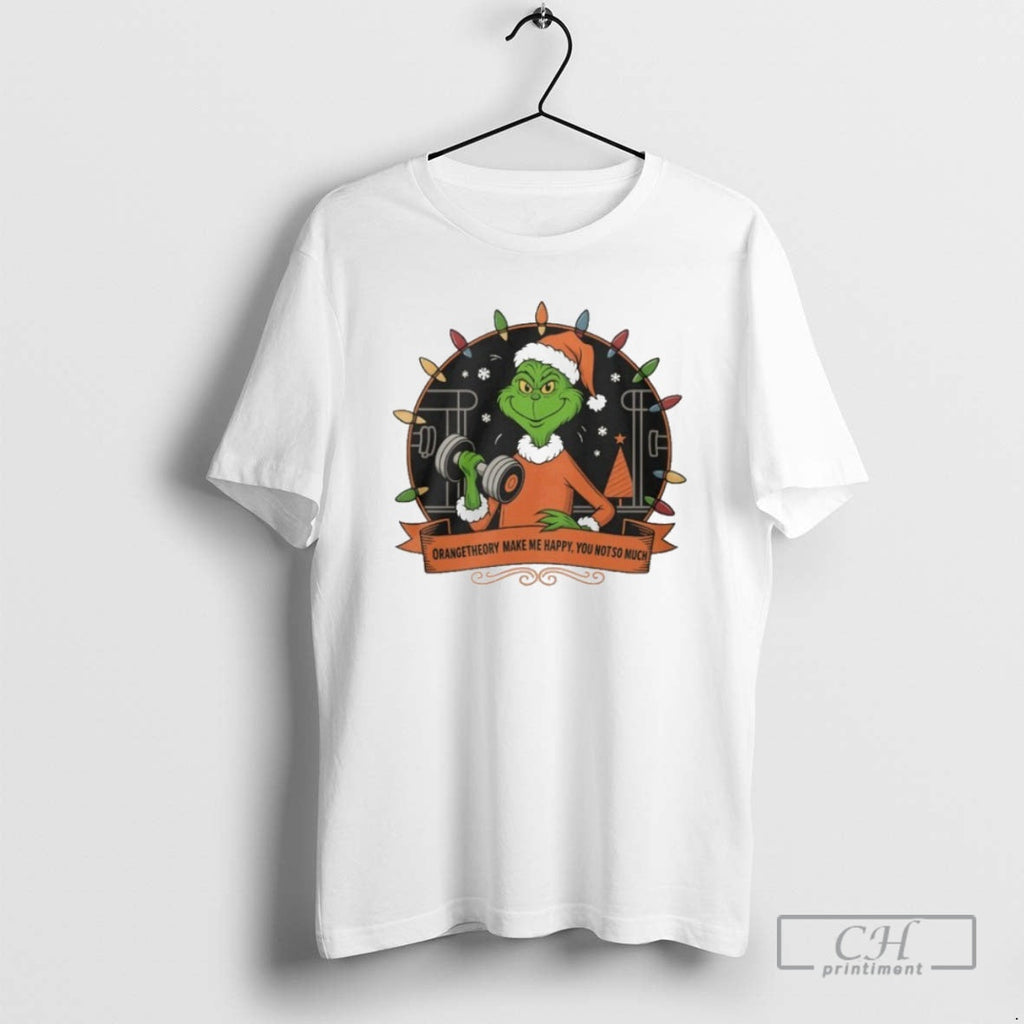 Grinch Santa Orange Theory Make Me Happy You Not So Much Lights T-Shirts, Hoodie, Sweatshirt - T-Shirt, Sweatshirt, Hoodie