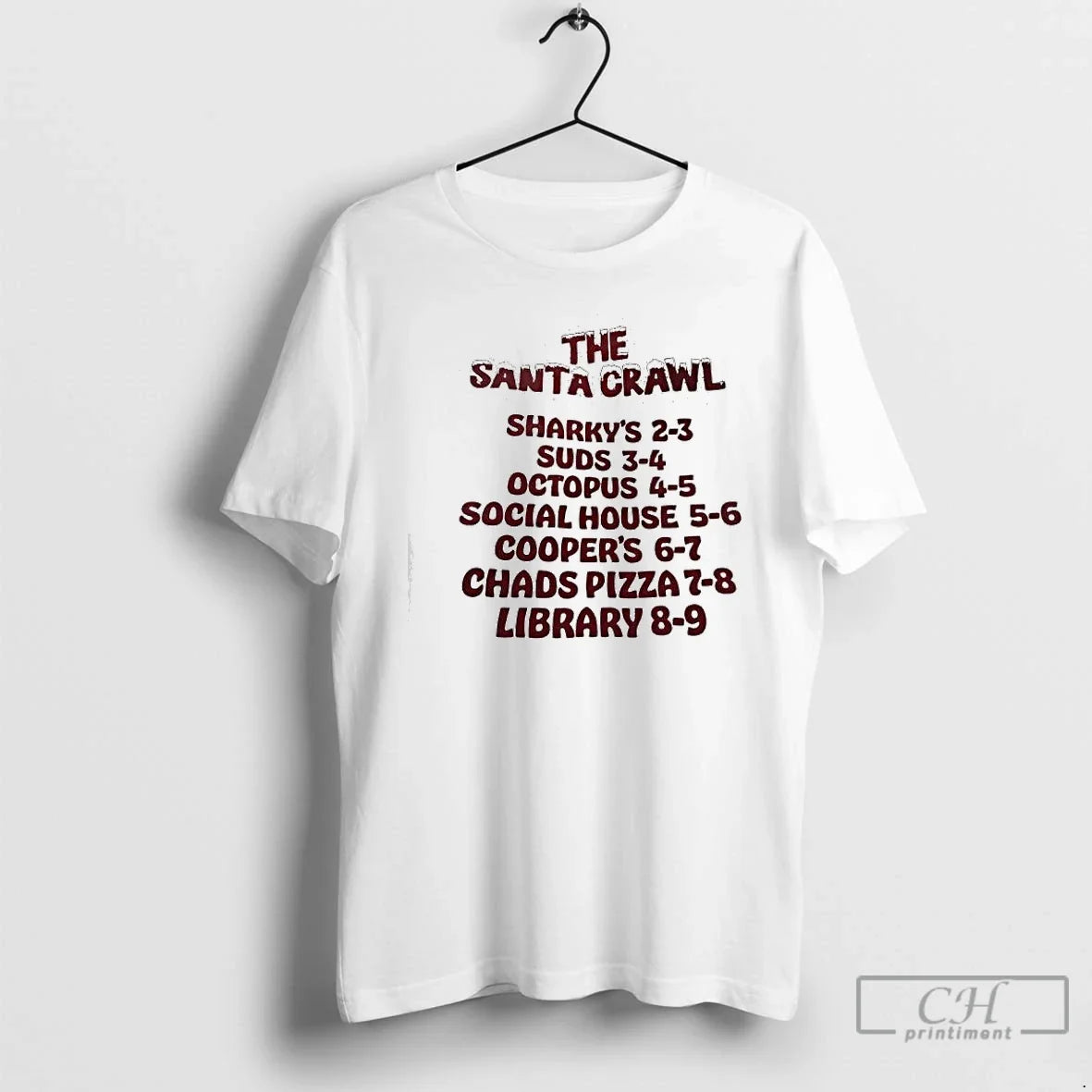 Santa Crawl Sharkys Suds Octopus Social House Coopers Chads Pizza Library T-Shirts, Hoodie, Sweatshirt - T-Shirt, Sweatshirt, Hoodie