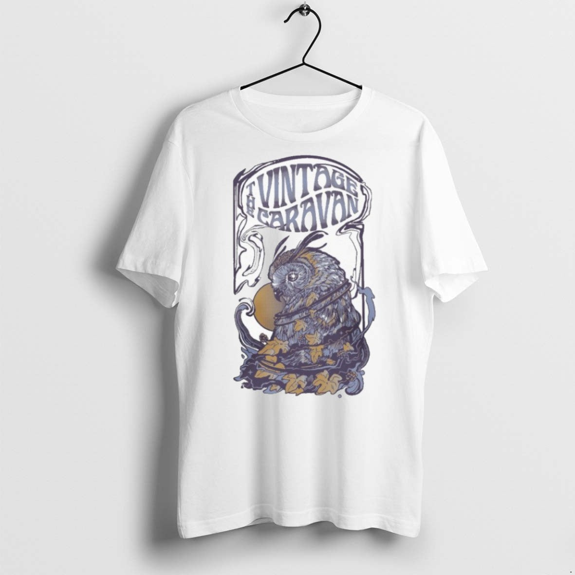 Premium The Vintage Caravan Owl T Shirts Unisex T-shirt, Sweatshirt, Hoodie, Long Sleeve Tee - T-Shirt, Sweatshirt, Hoodie