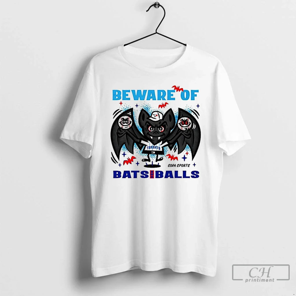 Premium Toronto Blue Jays Baseball Beware Of Bats And Balls Halloween T Shirts Unisex T-shirt, Sweatshirt, Hoodie, Long Sleeve Tee - T-Shirt, Sweatshirt, Hoodie