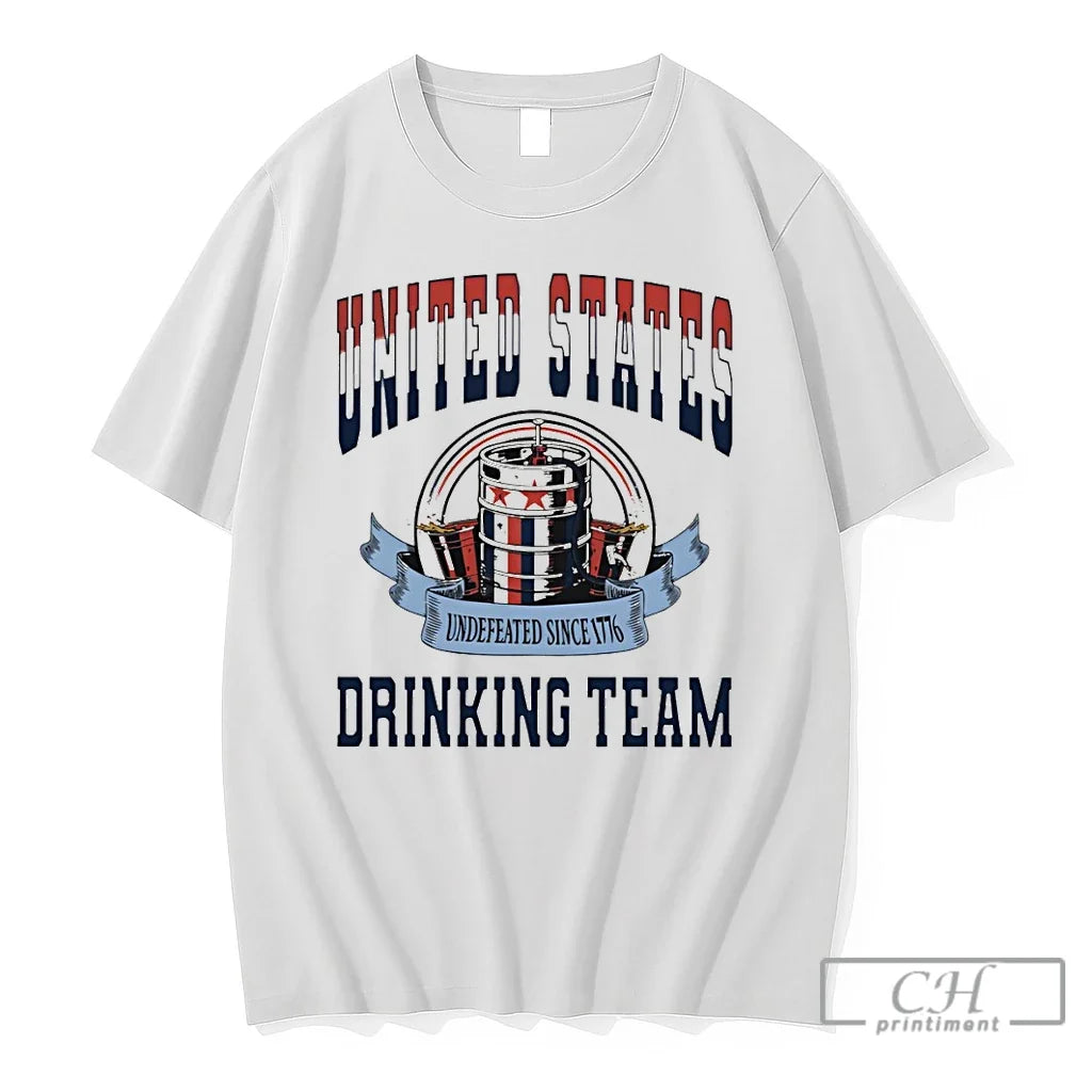 Premium Usa Drinking Team United States Undefeated Since 1776 Unisex T-shirt, Sweatshirt, Hoodie, Long Sleeve Tee - T-Shirt, Sweatshirt, Hoodie