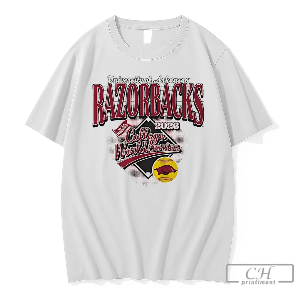 Premium University Of Arkansas Razorbacks Softball 2026 Womens College World Series Unisex T-shirt, Sweatshirt, Hoodie, Long Sleeve Tee - T-Shirt, Sweatshirt, Hoodie