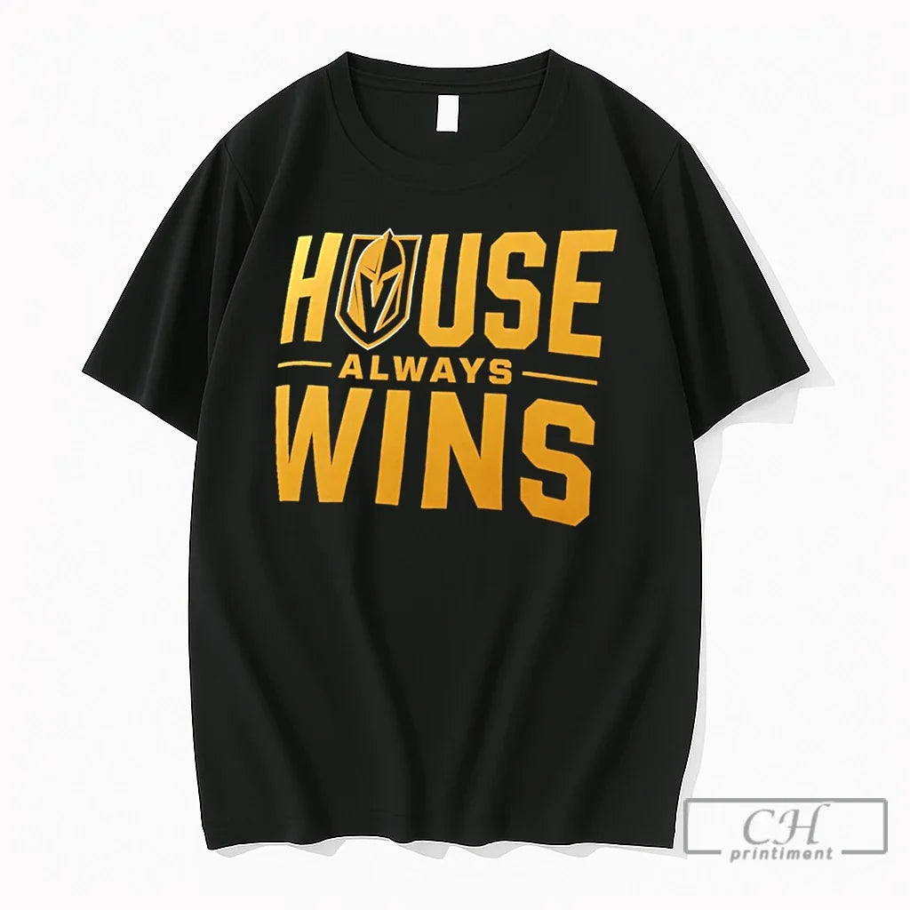 Premium Vegas Golden Knights House Always Wins Tee Unisex T-shirt, Sweatshirt, Hoodie, Long Sleeve Tee - T-Shirt, Sweatshirt, Hoodie