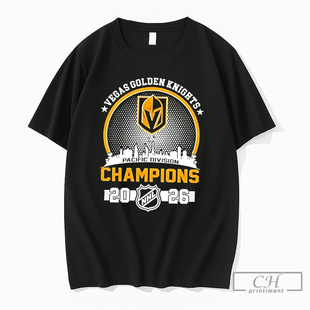 Premium Vegas Golden Knights Pacific Division Champs 2026 Stanley Cup Unisex T-shirt, Sweatshirt, Hoodie, Long Sleeve Tee - T-Shirt, Sweatshirt, Hoodie