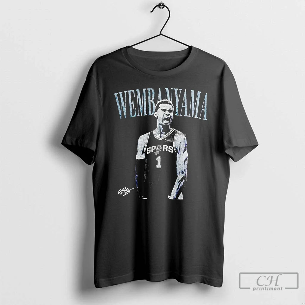 Premium Victor Wembanyama San Antonio Spurs Basketball Game Day 2026 Signature Unisex T-shirt, Sweatshirt, Hoodie, Long Sleeve Tee - T-Shirt, Sweatshirt, Hoodie