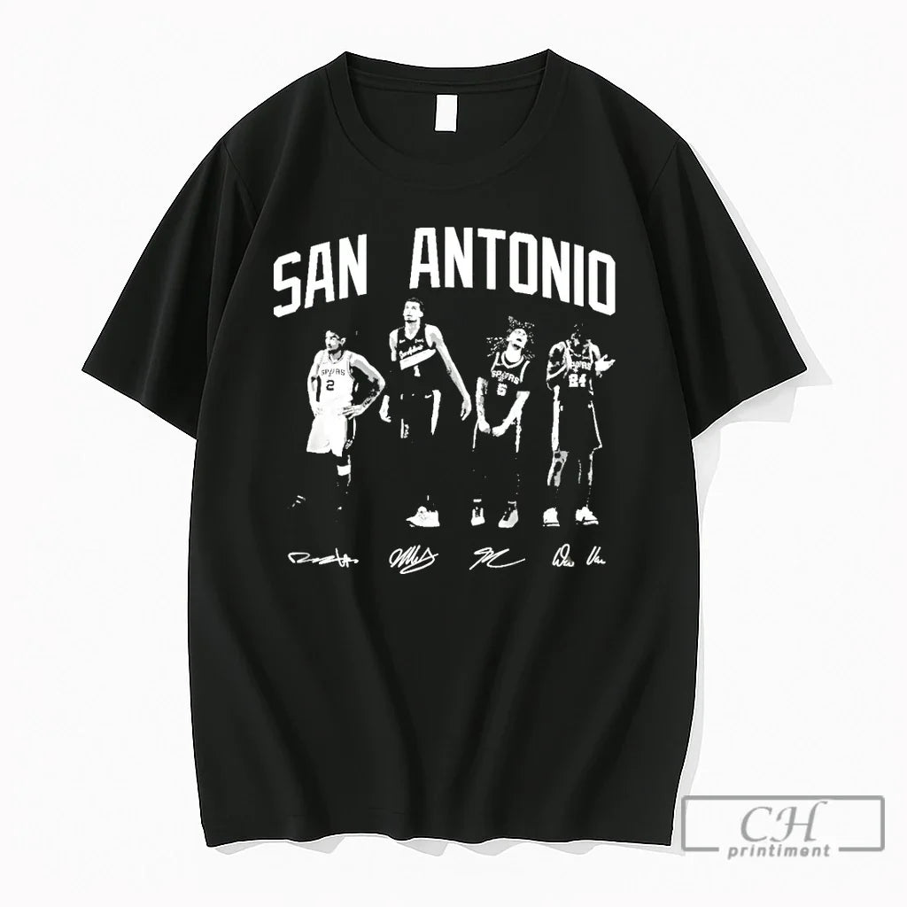 Premium Wembanyama Dylan Harper Castle San Antonio Spurs Basketball Signatures Unisex T-shirt, Sweatshirt, Hoodie, Long Sleeve Tee - T-Shirt, Sweatshirt, Hoodie