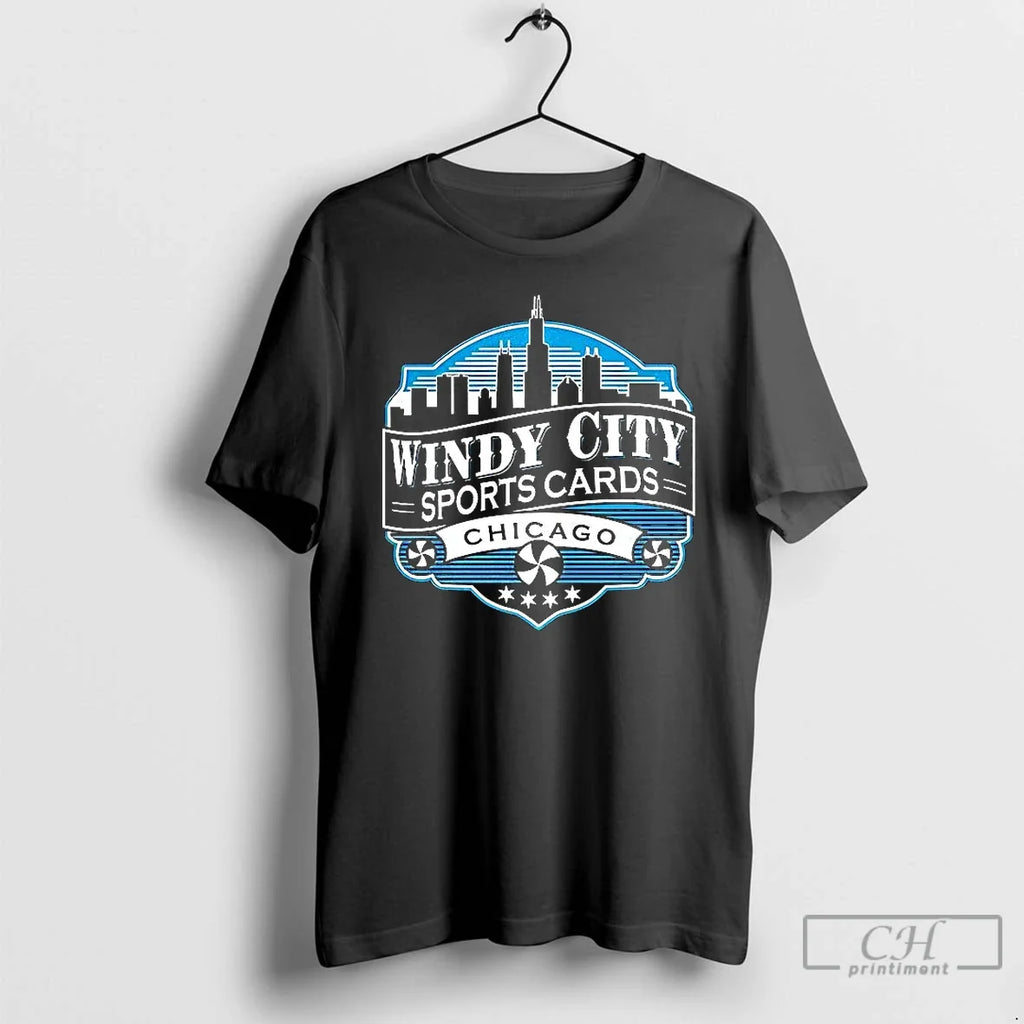 Premium Windy City Sports Cards Chicago Logo T Shirts Unisex T-shirt, Sweatshirt, Hoodie, Long Sleeve Tee - T-Shirt, Sweatshirt, Hoodie
