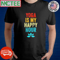 Premium Yoga is my happy hour lotus retro shirt Unisex T-shirt, Sweatshirt, Hoodie, Long Sleeve Tee - T-Shirt, Sweatshirt, Hoodie