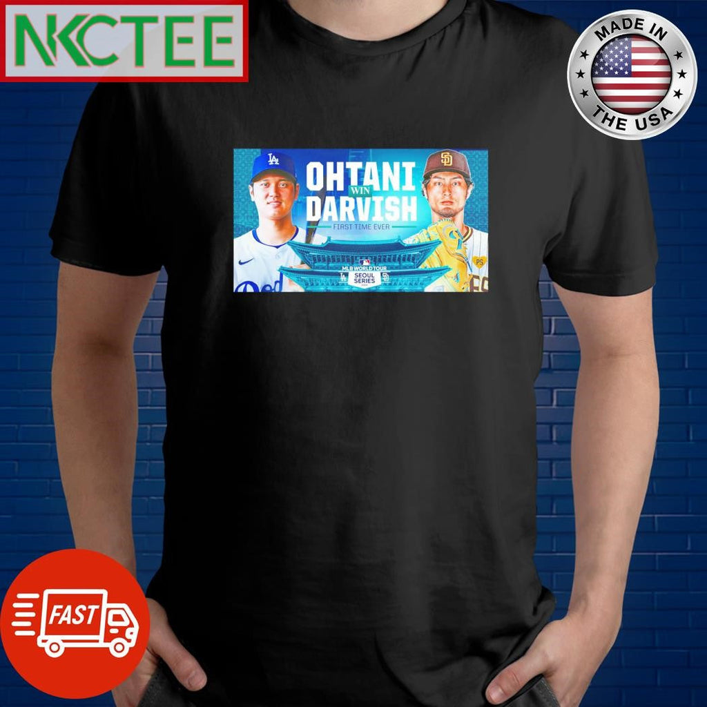 Premium Yu Darvish win Shohei Ohtani shirt Unisex T-shirt, Sweatshirt, Hoodie, Long Sleeve Tee - T-Shirt, Sweatshirt, Hoodie
