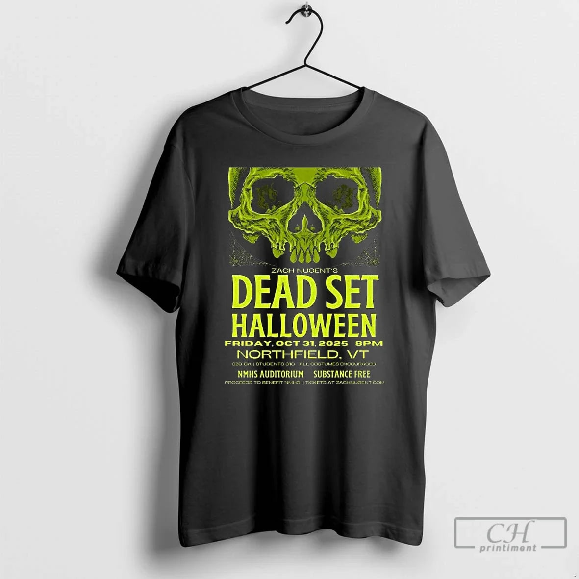 Premium Zach Nugents Dead Set Halloween Show In Northfield Vt On Oct 31 2025 Long Unisex T-shirt, Sweatshirt, Hoodie, Long Sleeve Tee - T-Shirt, Sweatshirt, Hoodie