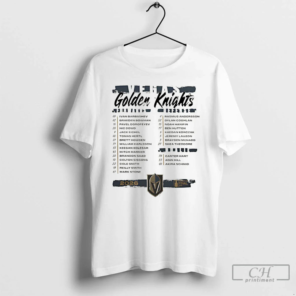 Premium V3xmx7kg Vegas Golden Knights 2026 Stanley Cup Final Roster Unisex T-shirt, Sweatshirt, Hoodie, Long Sleeve Tee - T-Shirt, Sweatshirt, Hoodie