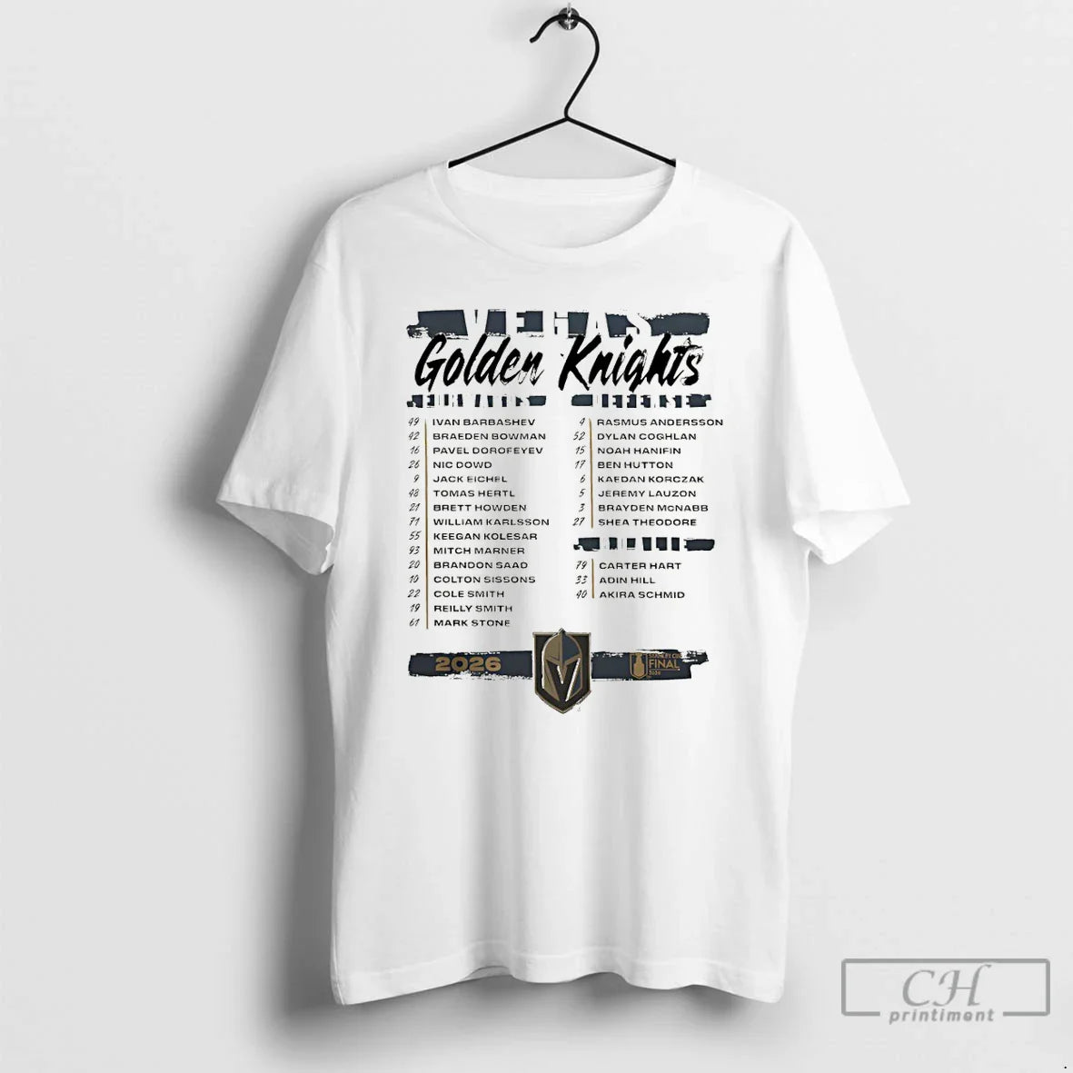 Premium V3xmx7kg Vegas Golden Knights 2026 Stanley Cup Final Roster Unisex T-shirt, Sweatshirt, Hoodie, Long Sleeve Tee - T-Shirt, Sweatshirt, Hoodie