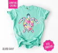 Preppy Floral Turtle Comfort Colors Shirt Cute Summer Her T-Shirts, Hoodie, Sweatshirt - T-Shirt, Sweatshirt, Hoodie