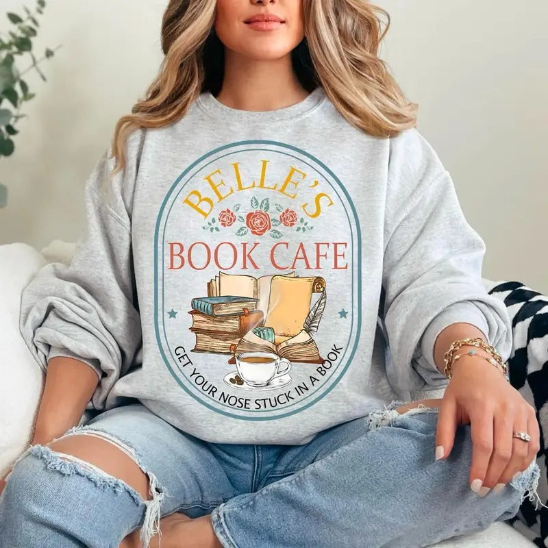 Princess Book Cafe Belle'S Bookshelf Shirt Vintage Library Book Lover Bookish Bookish Book Club T-Shirts, Hoodie, Sweatshirt - T-Shirt, Sweatshirt, Hoodie