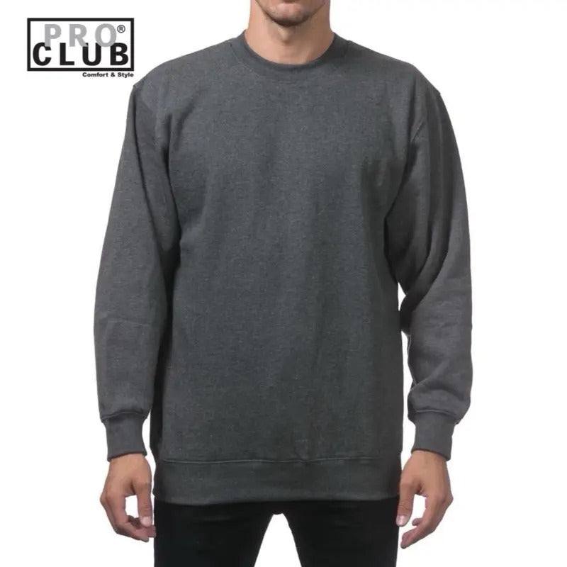 Pro Club Plain Blank Crew Neck Fleece 9oz Casual Classic Cotton Menswear Tops Long Sleeve T-Shirts, Hoodie, Sweatshirt - T-Shirt, Sweatshirt, Hoodie