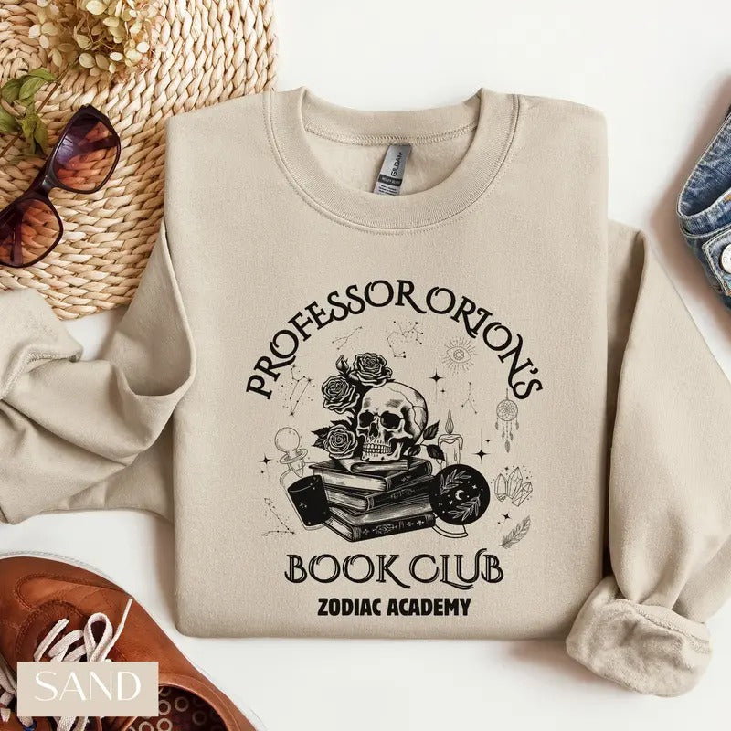 Professor Orions Book Club Zodiac Academy Dark Romance Book Lover Fantasy Reader Bookworm Her Soft Comfort Long Sleeves Fabric T-Shirts, Hoodie, Sweatshirt - T-Shirt, Sweatshirt, Hoodie