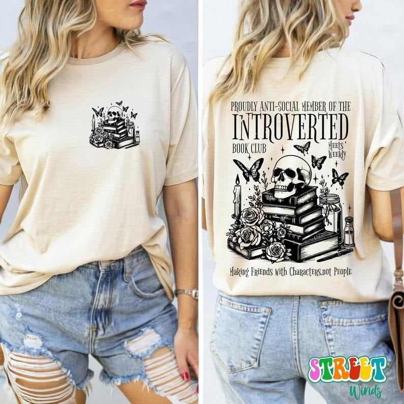 Proudly Anti Social Member Introverted Book Club Shirt Skeleton Book Anti Social Book Lover T-Shirts, Hoodie, Sweatshirt - T-Shirt, Sweatshirt, Hoodie