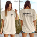 Psalms 91 Bible Verse Shirt Double Sided Christian Shirt Faith Shirt Christian Mom Religious Shirt Jesus Lover T-Shirts, Hoodie, Sweatshirt - T-Shirt, Sweatshirt, Hoodie