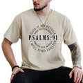 Psalms 91 Shirt God Is My Refuge Printed Faith Based Shirt Bible Verse Christian Godly Comfy Menswear Christian Dad Cotton Fabric Relaxed Fit Chic T-Shirts, Hoodie, Sweatshirt - T-Shirt, Sweatshirt, Hoodie