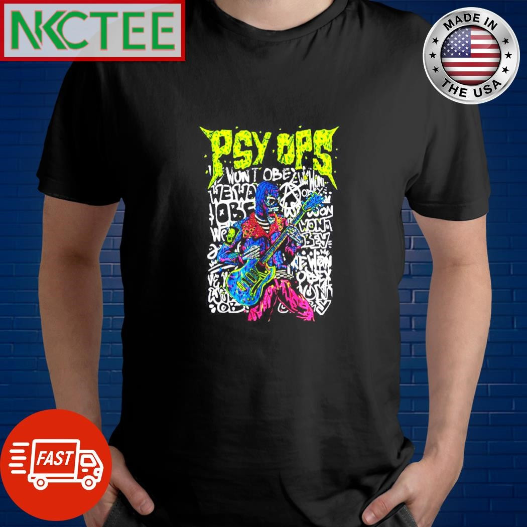 Psy ops play guitar shirt Unisex T-shirt, Sweatshirt, Hoodie, Long Sleeve Tee - T-Shirt, Sweatshirt, Hoodie