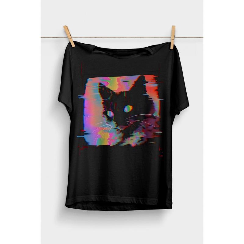 Psychedelic Weirdcore Cat Vaporwave Trippy Alt Grunge Clothes Harajuku Punk T-Shirts, Hoodie, Sweatshirt - T-Shirt, Sweatshirt, Hoodie