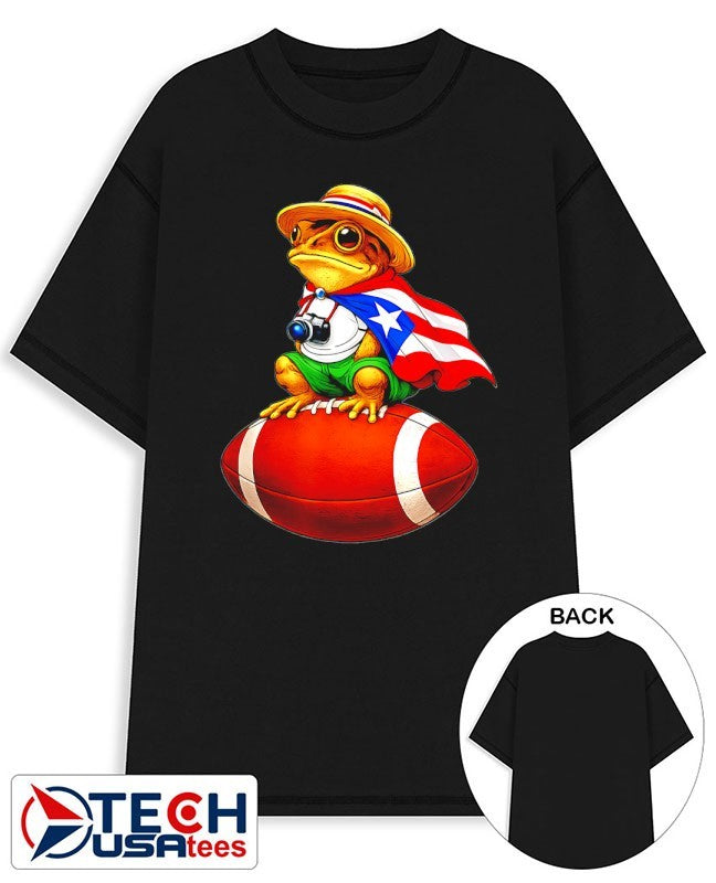 Puerto Rico Coqui Frog Football shirt Unisex T-shirt, Sweatshirt, Hoodie, Long Sleeve Tee - T-Shirt, Sweatshirt, Hoodie