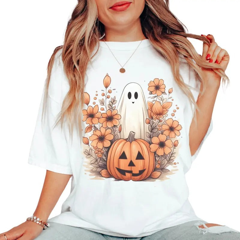 Pumpkin Ghost Halloween Shirt Halloweeen . Funny Spooky Season! IPrintasty Halloween Shirt Top Womenswear T-Shirts, Hoodie, Sweatshirt - T-Shirt, Sweatshirt, Hoodie