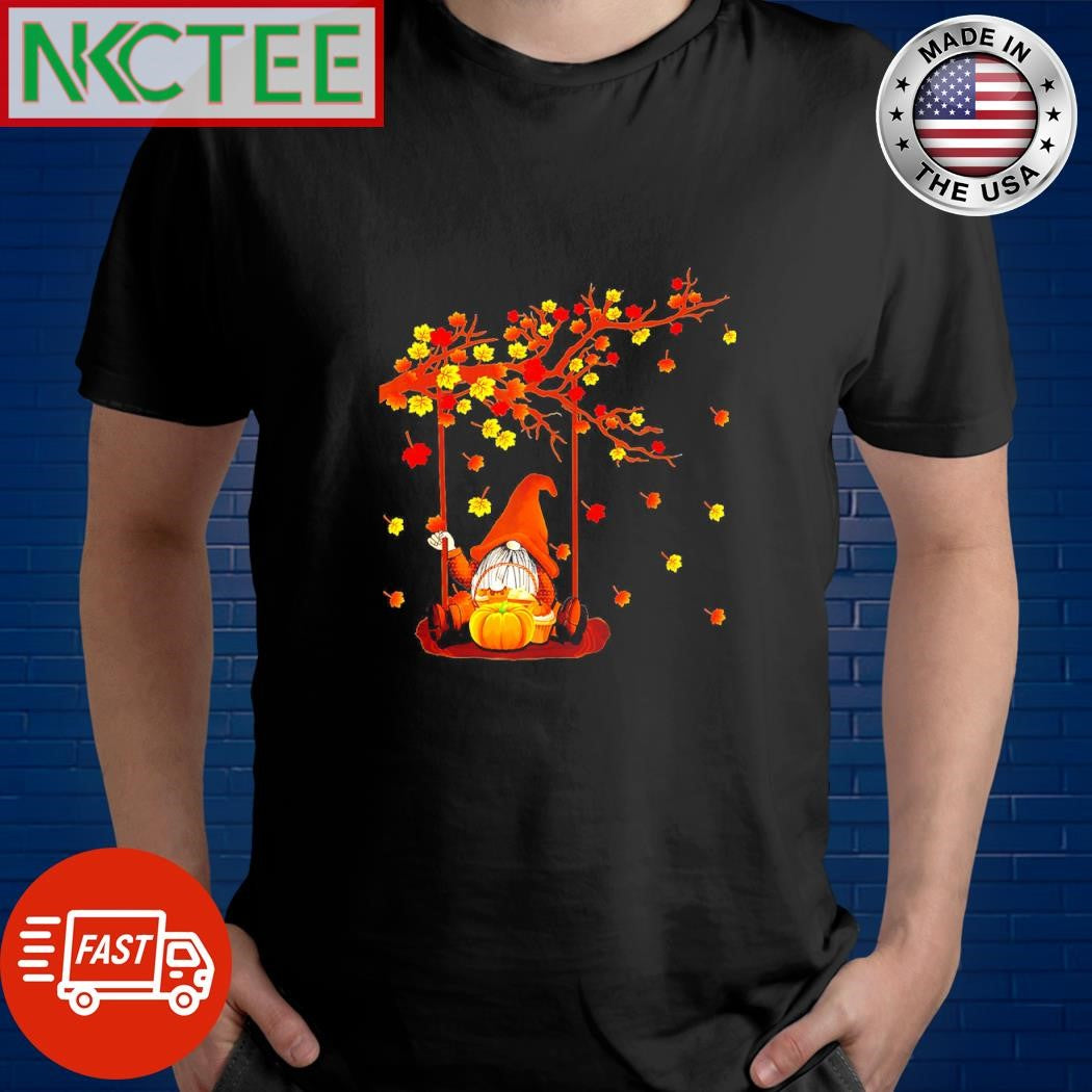 Pumpkin Gnomes Swing Fall Autumn tree Halloween shirt Unisex T-shirt, Sweatshirt, Hoodie, Long Sleeve Tee - T-Shirt, Sweatshirt, Hoodie