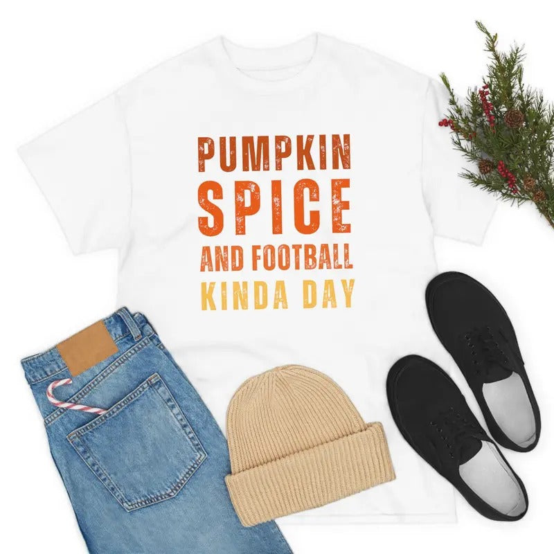 Pumpkin Spice Football Kinda Day Heavy Cotton Football Mom T-Shirts, Hoodie, Sweatshirt - T-Shirt, Sweatshirt, Hoodie
