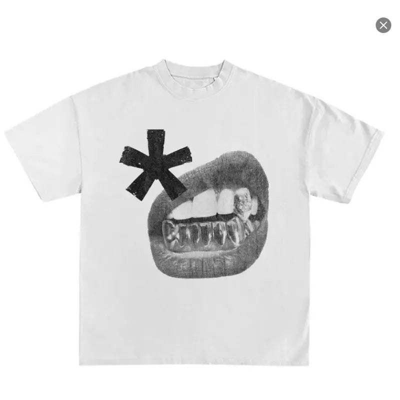 Punk Lips Print Y2K Gothic Streetwear Y2K Shirts Vamp Opium Streetwear Y2k TeesAesthetic Streetwear Y2k Y2K Shirt T-Shirts, Hoodie, Sweatshirt - T-Shirt, Sweatshirt, Hoodie