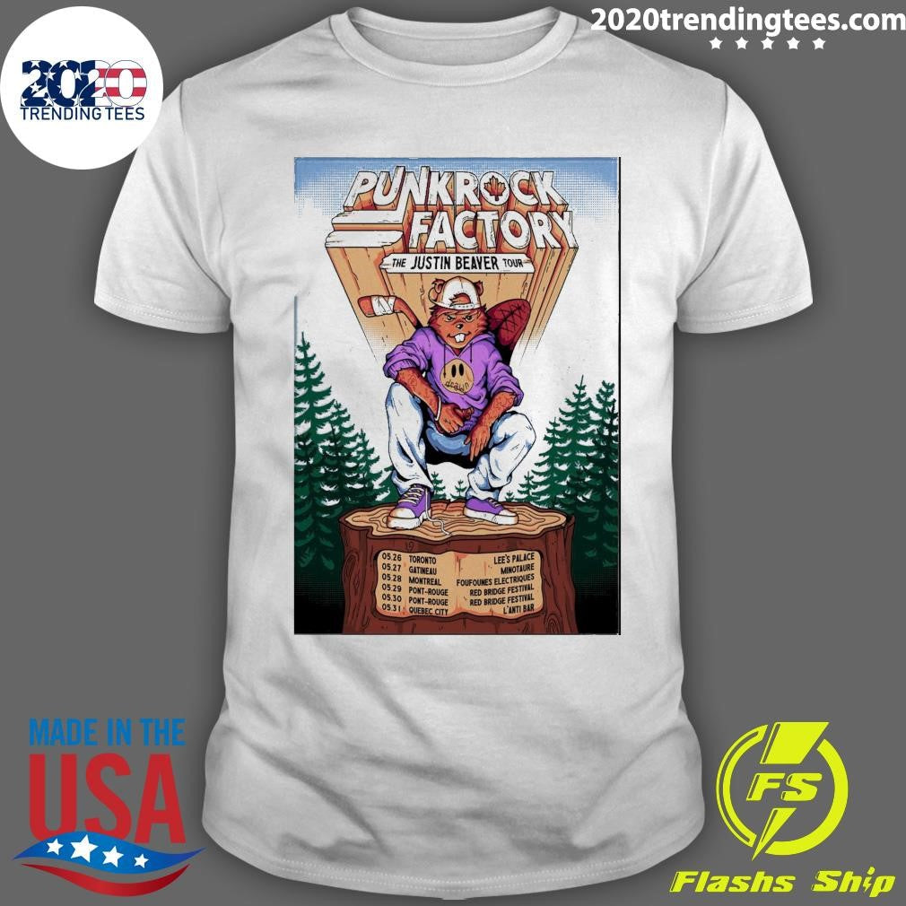 Punk Rock Factory The Justin Beaver Tour 2026 Shirt Unisex T-shirt, Sweatshirt, Hoodie, Long Sleeve Tee - T-Shirt, Sweatshirt, Hoodie