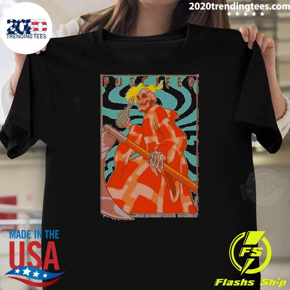 Puscifer Chicago April 25, 2026 Theatre Chicago, IL Tour Shirt Unisex T-shirt, Sweatshirt, Hoodie, Long Sleeve Tee - T-Shirt, Sweatshirt, Hoodie