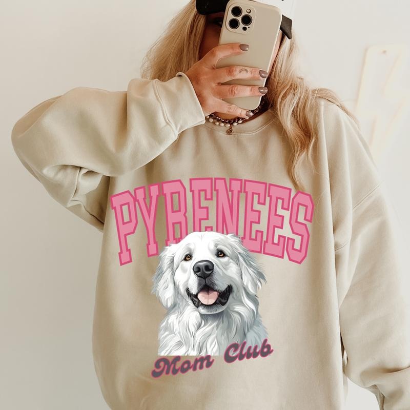 Pyrenees Mom Club ~ Relaxed Fit Printed USA Womenswear Casual Comfortablestyle{N002}2 T-Shirts, Hoodie, Sweatshirt - T-Shirt, Sweatshirt, Hoodie
