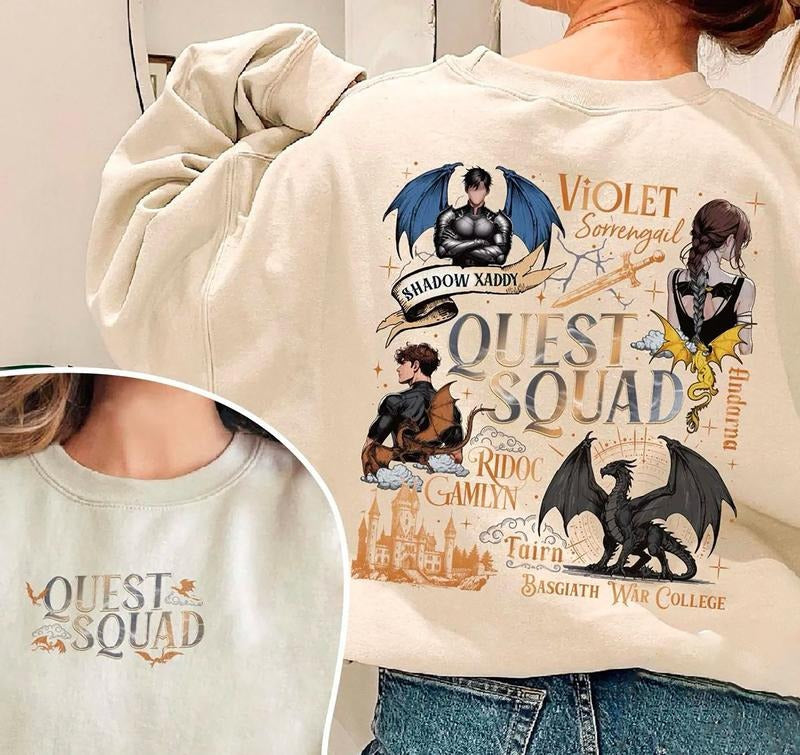 Quest Squad Broccoli Onyx Storm Shirt Dragon Rider Tairn Andarna Shirt Bookish Shirt Fourth WIng T-Shirts, Hoodie, Sweatshirt - T-Shirt, Sweatshirt, Hoodie
