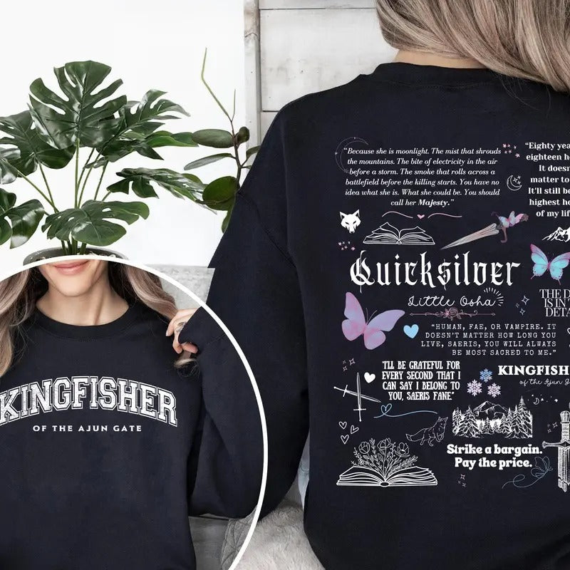 Quicksilver Book Fantasy Bookish Inspired Callie Hart Kingfisher Fantasy Novel Romantasy Soft Comfort Long Sleeves Fabric T-Shirts, Hoodie, Sweatshirt - T-Shirt, Sweatshirt, Hoodie