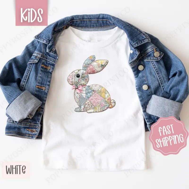 Quilted Bunny Shirt Children'S Easter Cute Bunny Shirt T-Shirts, Hoodie, Sweatshirt - T-Shirt, Sweatshirt, Hoodie