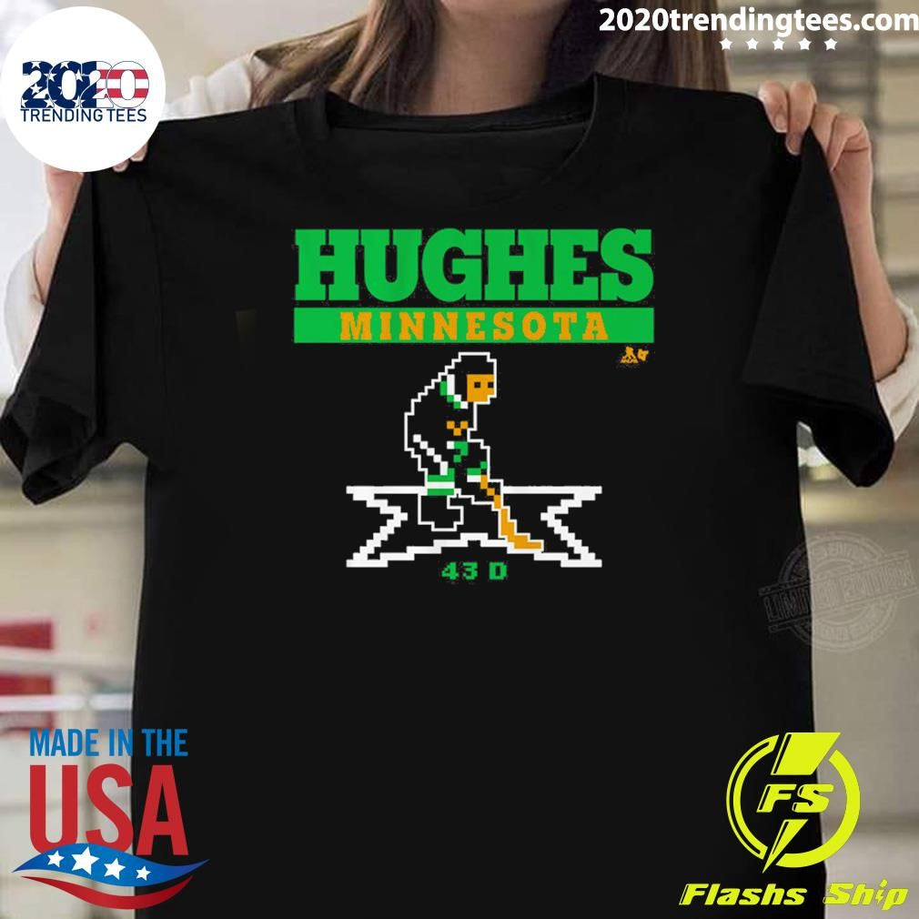 Quinn Hughes Minnesota Hockey Retro Shirt Unisex T-shirt, Sweatshirt, Hoodie, Long Sleeve Tee - T-Shirt, Sweatshirt, Hoodie