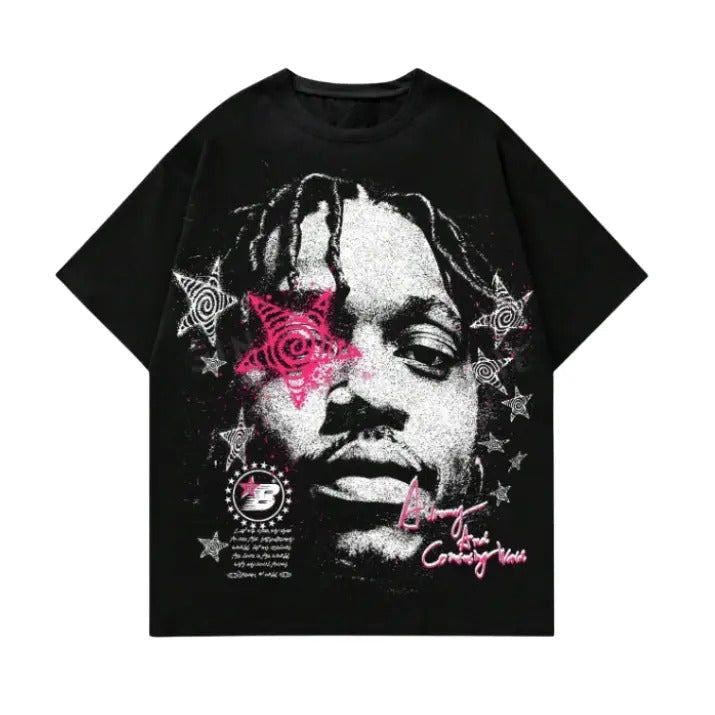 ROMWE Street Life Portrait Printed Short Sleeve S 3XL & Streetwear Tops & Underwear T-Shirts, Hoodie, Sweatshirt - T-Shirt, Sweatshirt, Hoodie