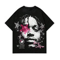 ROMWE Street Life Portrait Printed Short Sleeve S 3XL & Streetwear Tops & Underwear T-Shirts, Hoodie, Sweatshirt - T-Shirt, Sweatshirt, Hoodie